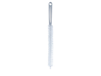 Escova de limpeza para garrafas com cabo de plástico.
