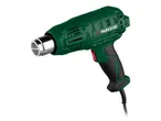 Un pistolet thermique Parkside vert, outillage électrique pour travaux de bricolage.