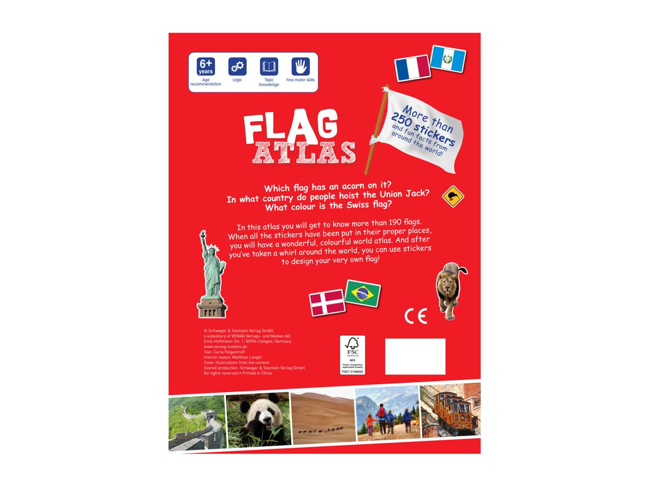 Flag atlas with over 250 stickers and fun facts from around the world.