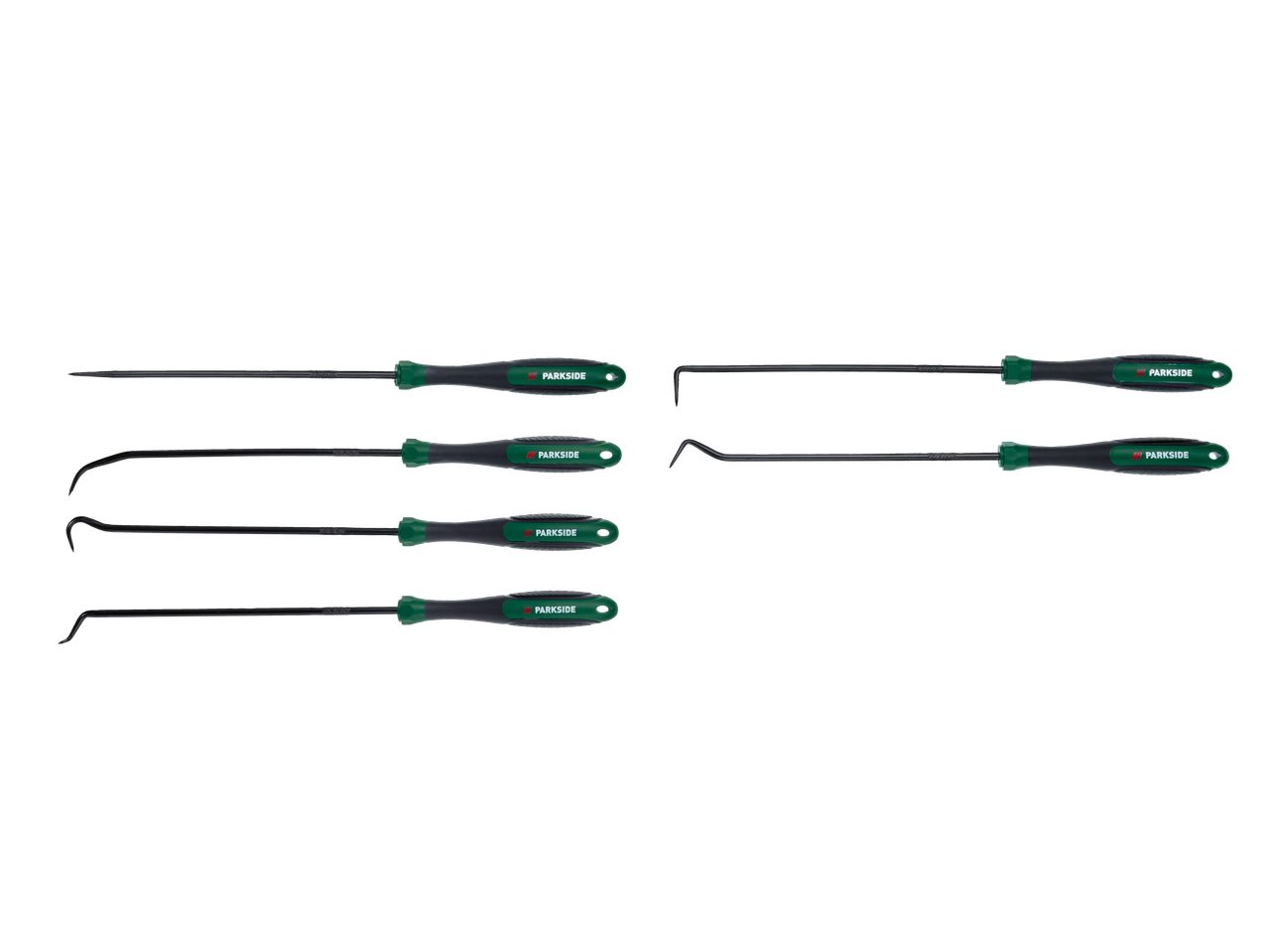 Astoņu Parkside automašīnu demontāžas instrumentu komplekts, ieskaitot āķus un skrāpjus.