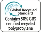 Contains 50% GRS certified recycled polypropylene.