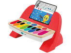 Hape Baby Einstein Magic Touch Piano with colorful keys and sheet music.