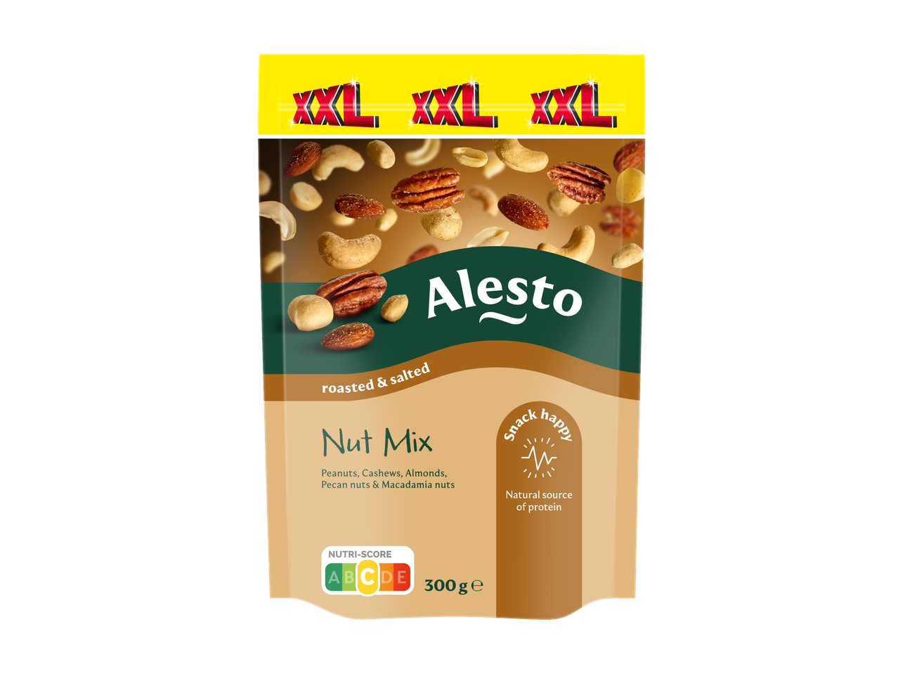 Alesto Notenmengeling XXL: mélange de noix grillées et salées avec Nutri-Score C.