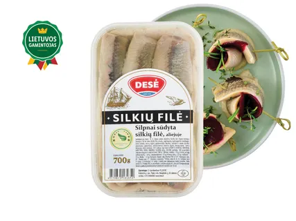 Silpnai sūdyta silkių filė aliejuje
