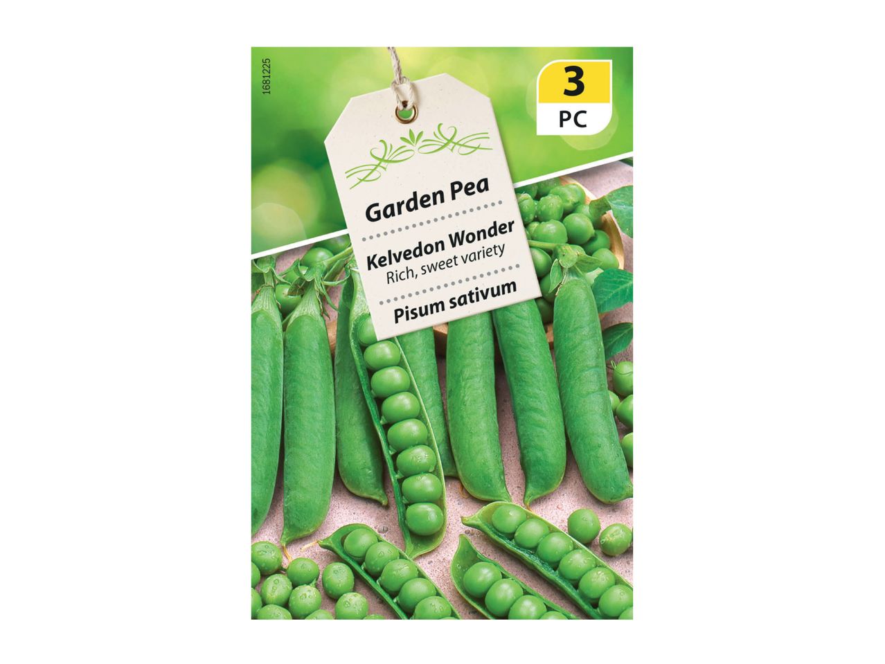Garden Pea 'Kelvedon Wonder' seeds, rich, sweet variety, Pisum sativum, 3 PC