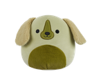 Squishmallows plush toy, light green dog with brown ears and snout.