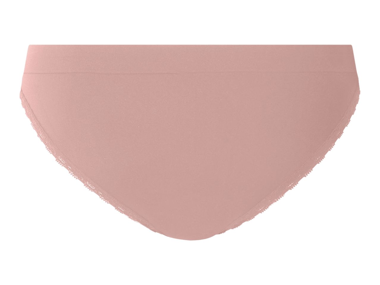 Pink women's briefs with lace trim