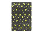 Dark gray blanket with glow-in-the-dark alien and planet patterns.