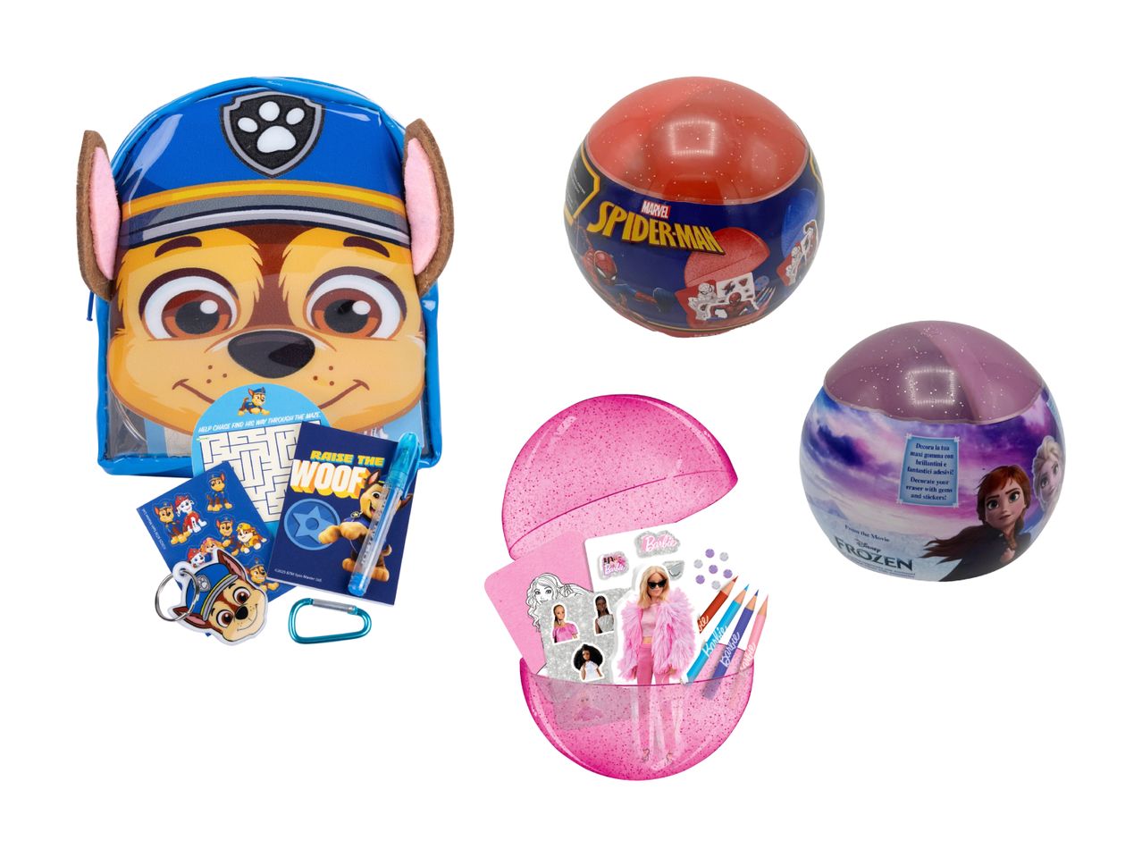 Paw Patrol rygsæk og overraskelsesæg med tilbehør.