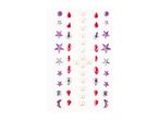 Face jewels sheet with red, purple, and white gems in flower and teardrop shapes.