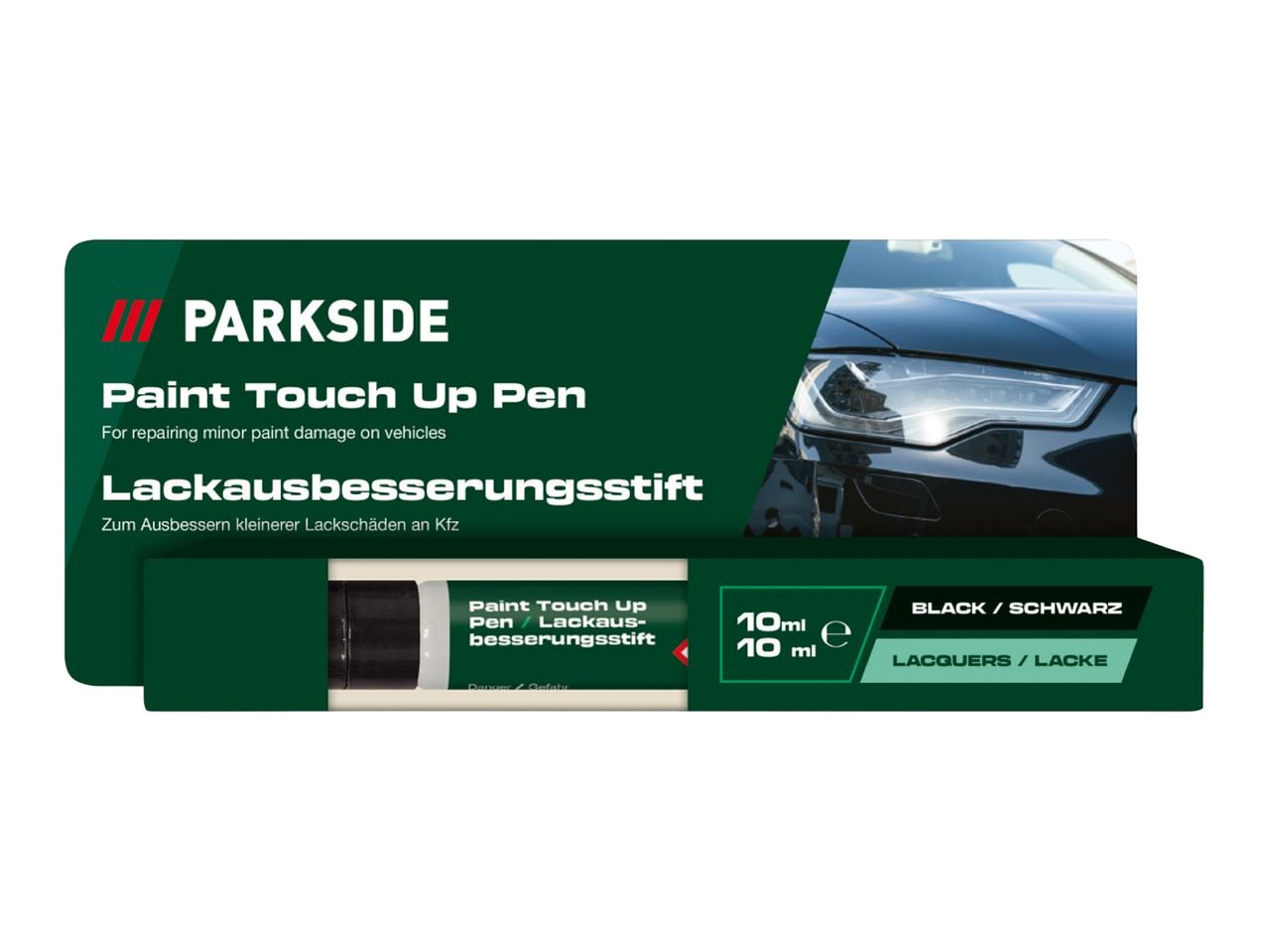 Paint touch-up pen for vehicles, 10ml, black.