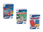 Drei Hasbro-Brettspiele: 4 Gewinnt, Monopoly und Wer ist es?