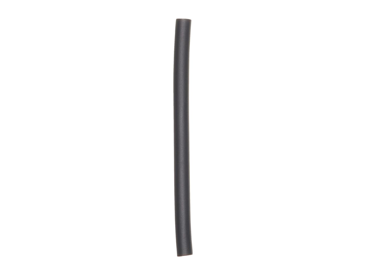 A single, dark gray heat shrink tube on a white background.