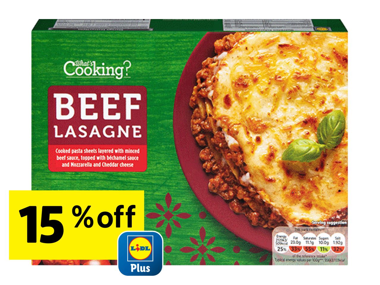 What's Cooking? Beef Lasagne with a 15% off Lidl Plus discount.