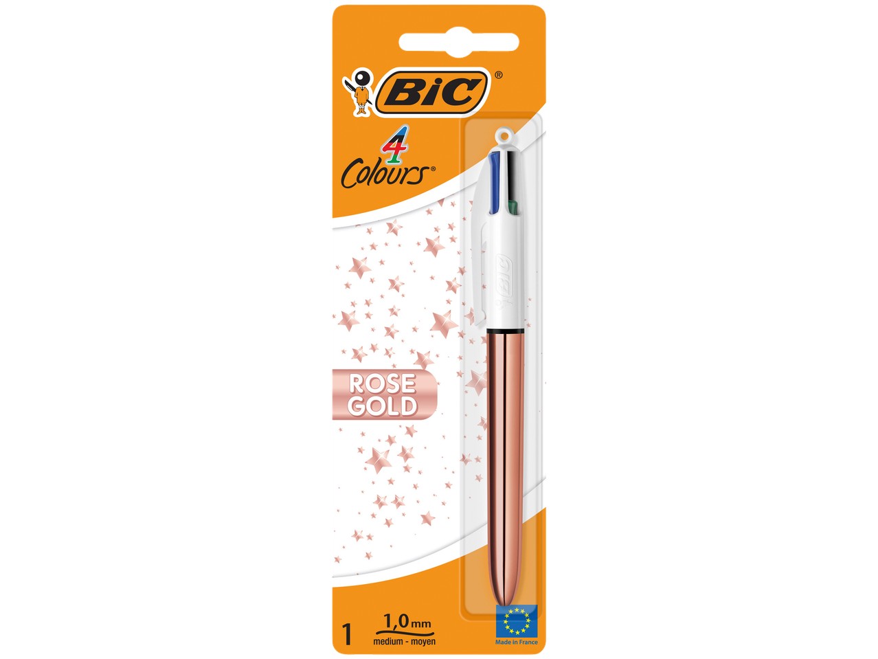 Bic 4 Colours Rose Gold pildspalva, 1,0 mm, ražota Francijā