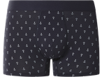 Boxers de algodão para homem com padrão de âncoras, azul-marinho.
