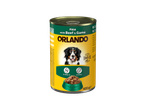 Boîte de pâtée pour chien Orlando au bœuf et gibier, 400 g.