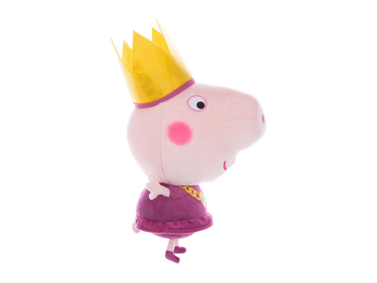 Peppa Pig plush princess toy with crown.