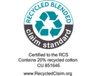 Πιστοποιημένο: 20% ανακυκλωμένο βαμβάκι, RCS CU 851646.
