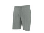 Men's grey marl athletic shorts with a drawstring waist