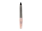 A Cien Beauty nail file with a light pink handle and a grey abrasive surface.