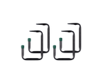 Black bike hooks with green ends.
