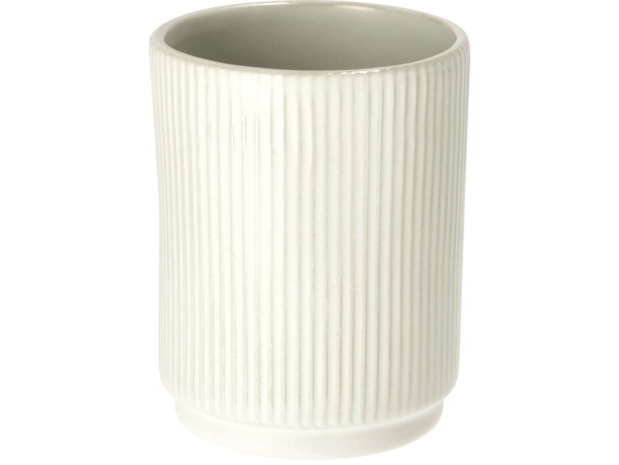 Керамична чаша за четки за зъби с вертикални релефни линии
