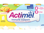 8 Actimel multifruit yogurts, 0% fat and added sugar.