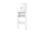 Weißer, schmaler Wandschrank mit zwei Türen und einem Einlegeboden.
