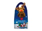 Favorina Christmas Chocolates with a reindeer plush toy in a gift bag