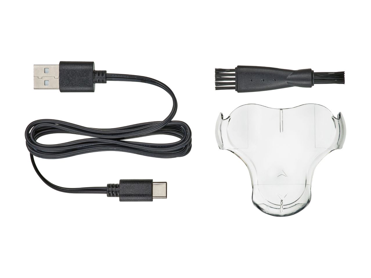 USB charging cable and a transparent device component.