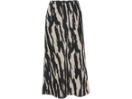 O fustă midi cu dungi zebra, bej și negru.