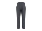 Dark grey men's trousers with an elasticated waist and back pockets, viewed from the back.