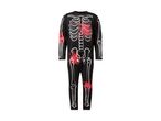 Black skeleton jumpsuit with red blood splatters