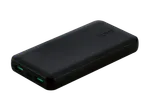 A black TRONIC power bank with multiple ports and a power button.