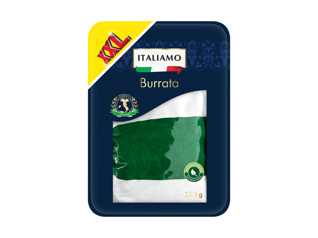 Italiamo Burrata XXL-Packung mit 250 g.