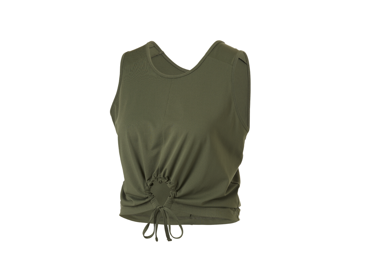 Дамски потник в цвят каки с връзки на талията.