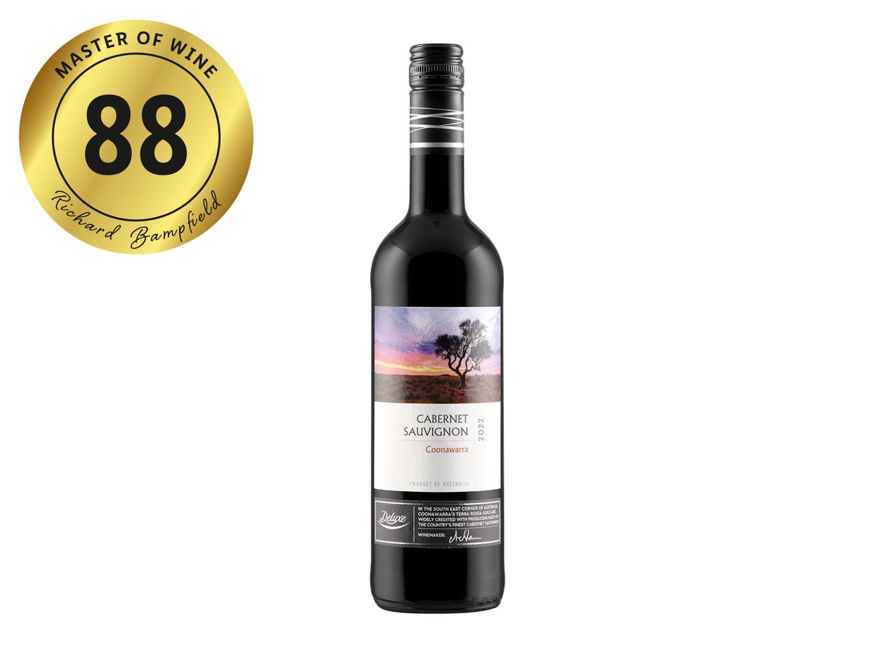 Bottle of Cabernet Sauvignon Coonawarra, 88 points by Richard Bamfield.