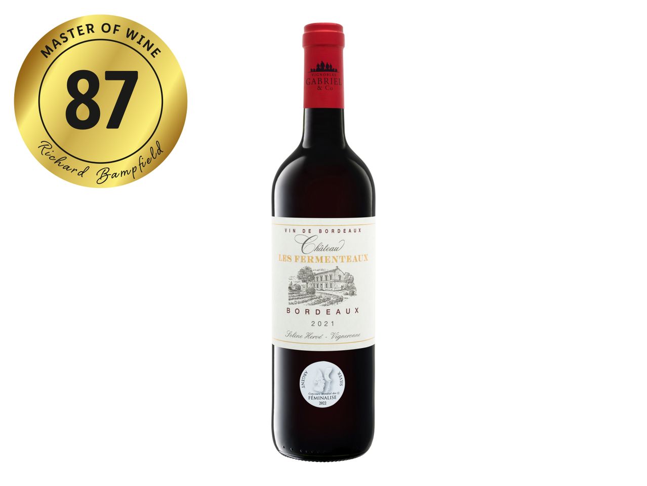 Château Les Fermenteaux Bordeaux 2021 wine, 87 points by Richard Bamfield.