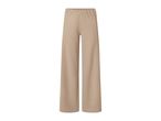 Women's beige wide-leg trousers with an elasticated waistband