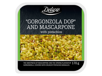 Gorgoncolos ir maskarponės sūris su pistacijų gabaliukais