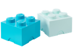 Dvije LEGO kutije za pohranu u tirkiznoj i metvi zelenoj boji.
