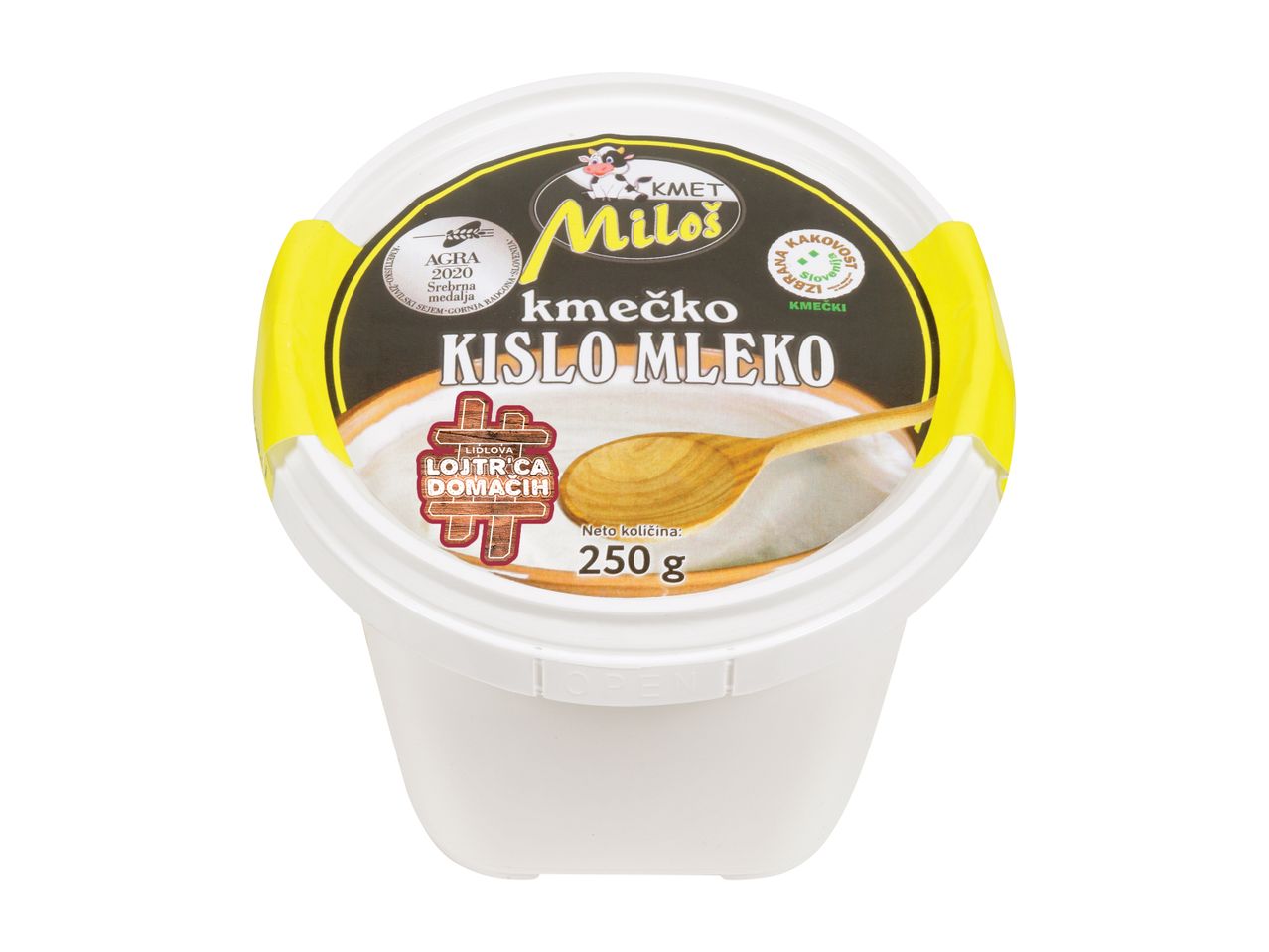 Kmet Miloš kmečko kislo mleko, 250 g.