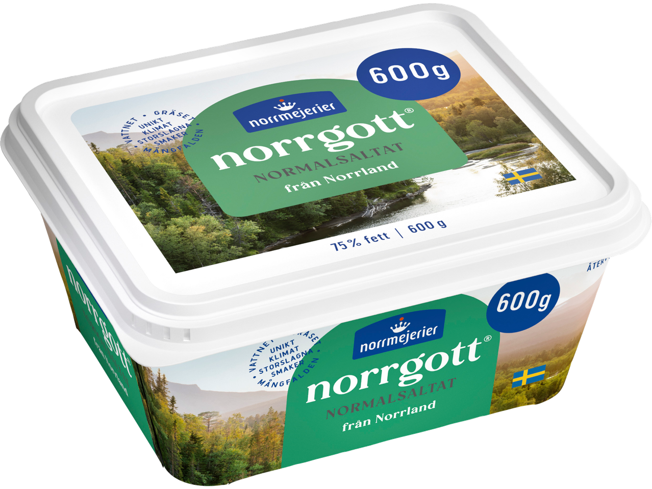 Förpackning med 600g Norrgott smör.