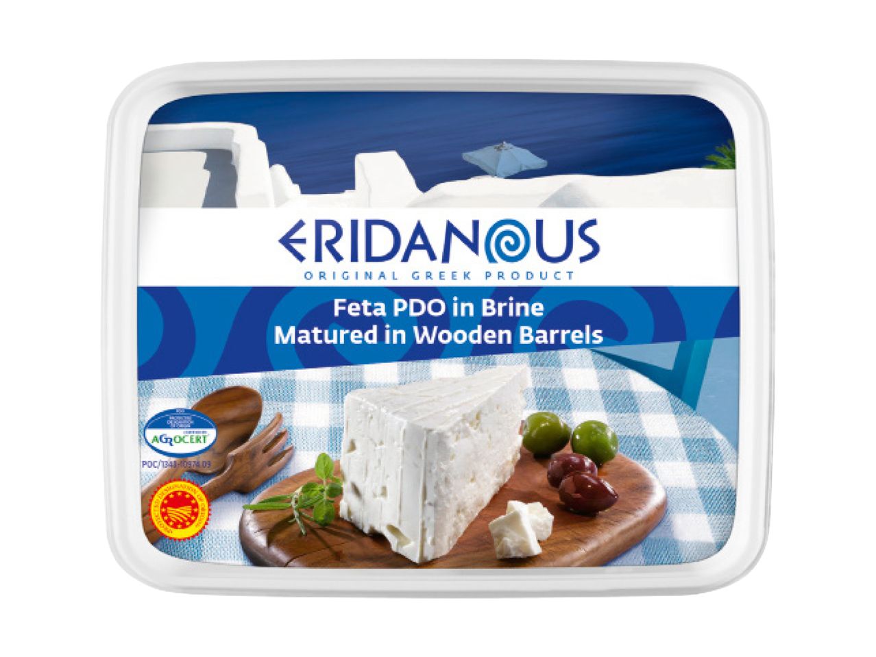 Eridanous Feta PDO in Lake, in Holzfässern gereift.