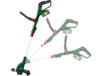 PARKSIDE® 20V Cordless Grass Trimmer with adjustable handle and head positions.