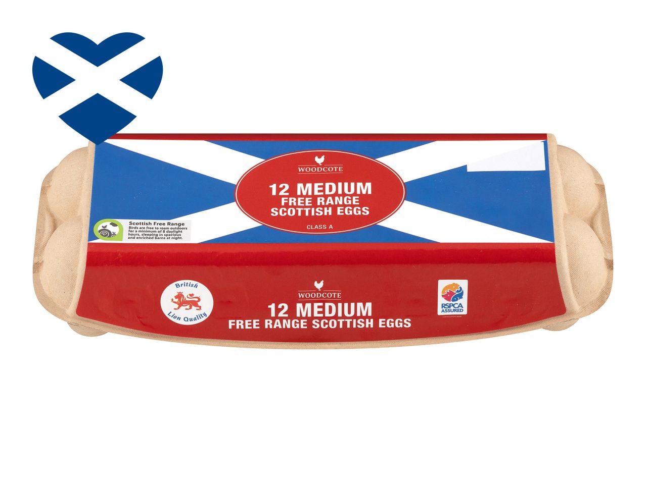 12 Woodcote medium free range Scottish eggs.