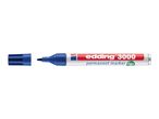 Blue permanent marker with its cap off, showing the tip.