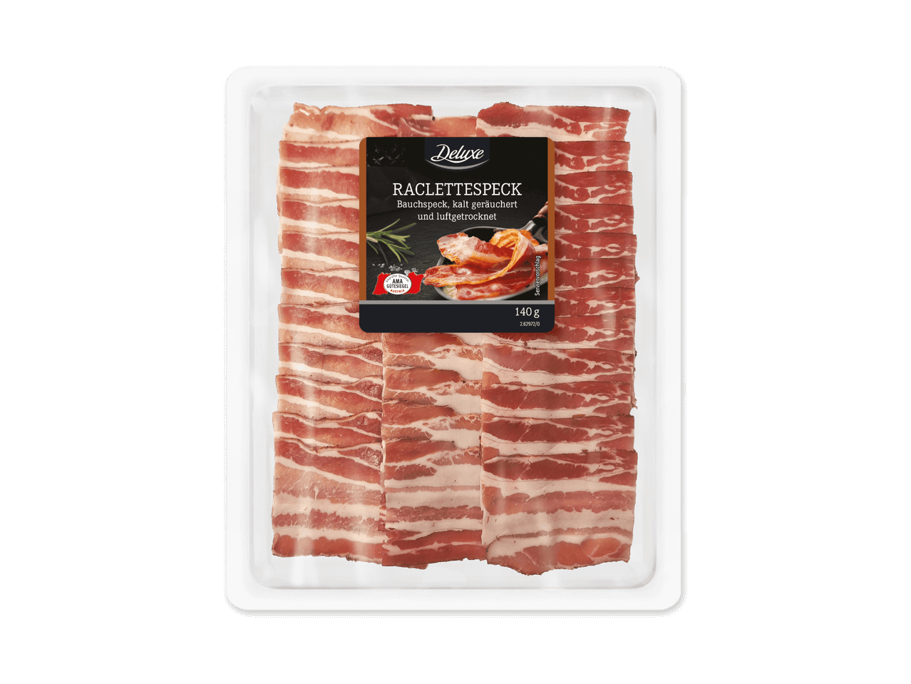 Deluxe Raclettespeck, kalt geräuchert und luftgetrocknet, 140 g