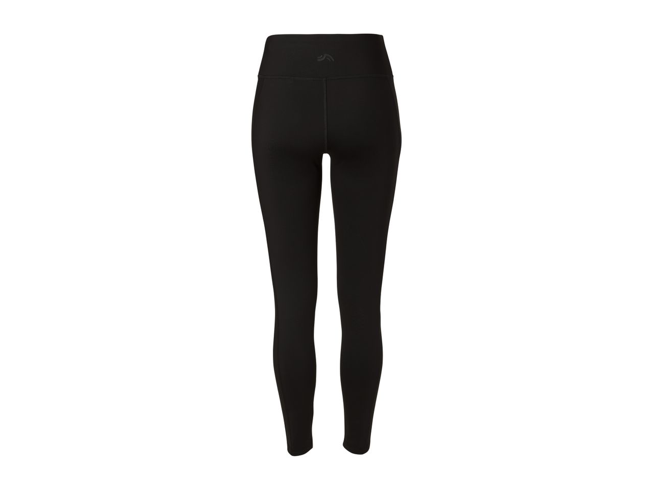 Women's black sports leggings, back view